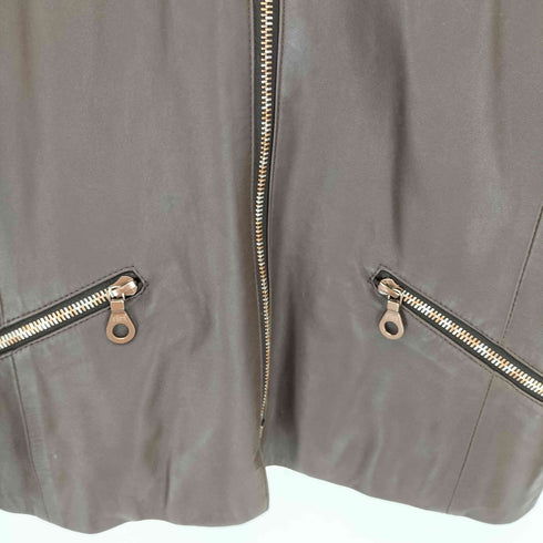 KOJI ARUGA FUR & LEATHER コウジ アルガ ririジップ ラムレザージャケット レディース L