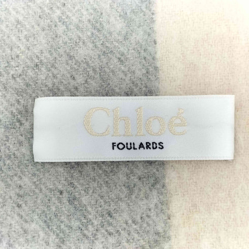 クロエ Chloe ロゴ刺繍 フリンジマフラー レディース