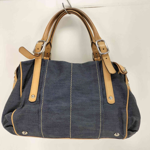 トッズ TOD’S Gライン レザー切替 デニム ハンドバッグ レディース