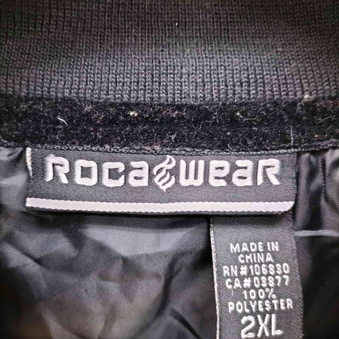 ロカウェア Rocawear モノグラム バックプリント ジップアップ ブルゾンジャケット Y2K メンズ 2XL