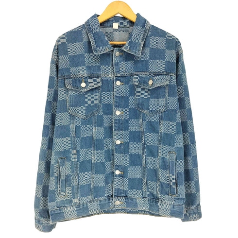フラッグ柄 デニムトラッカージャケット メンズ JPN:XL
