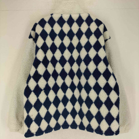 シーイン SHEIN ダイヤ柄 切替ボアフリースジャケット メンズ JPN:XL