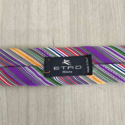 エトロ ETRO シルクコットン レジメンタル ネクタイ メンズ
