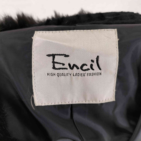 Encil rabbit fur jacket ラビット ファー ベロア ファーカラージャケット レディース 11AR