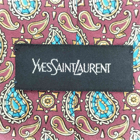 イヴサンローラン Yves Saint Laurent ペイズリー柄 シルクネクタイ メンズ
