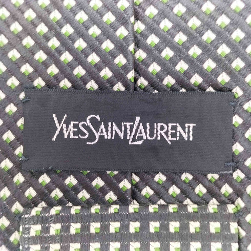 イヴサンローラン Yves Saint Laurent 総柄 シルクネクタイ メンズ