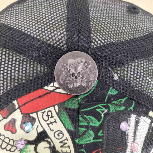 エドハーディー Ed Hardy Y2K アメトラ ラインストーン メッシュキャップ メンズ