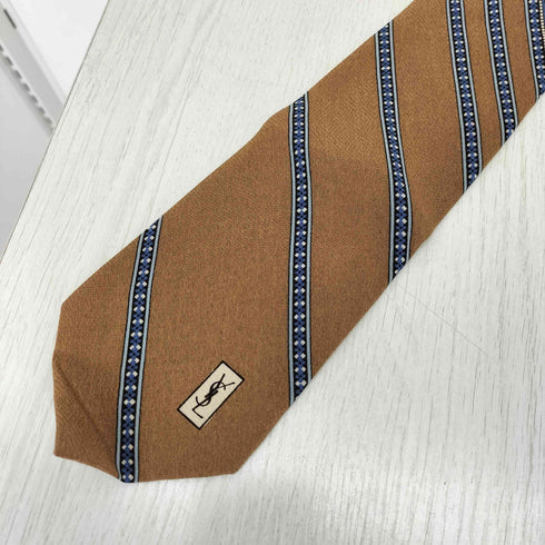 イヴサンローラン Yves Saint Laurent 総柄 シルクネクタイ メンズ