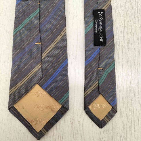 イヴサンローラン Yves Saint Laurent cravates ストライプ シルクネクタイ メンズ