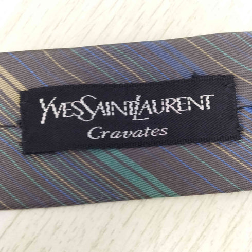 イヴサンローラン Yves Saint Laurent cravates ストライプ シルクネクタイ メンズ