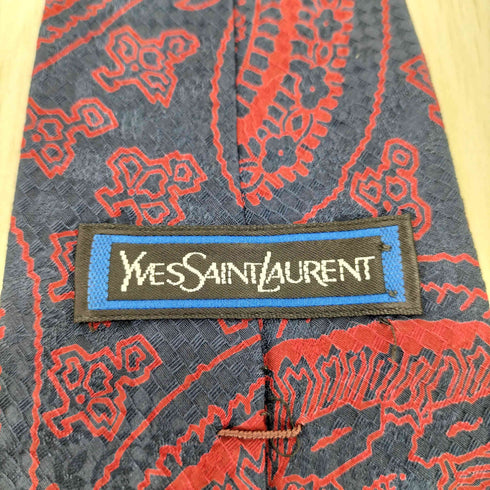 イヴサンローラン Yves Saint Laurent 総柄 シルクネクタイ メンズ