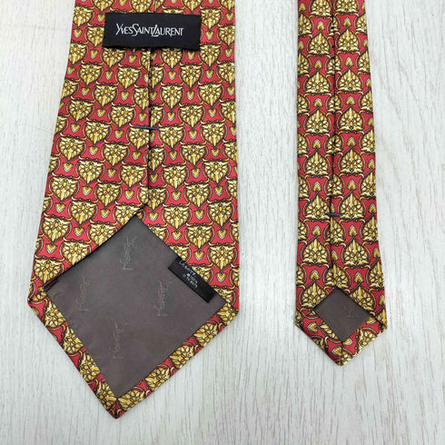 イヴサンローラン Yves Saint Laurent 総柄 シルクネクタイ メンズ