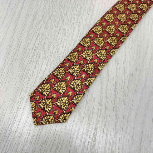 イヴサンローラン Yves Saint Laurent 総柄 シルクネクタイ メンズ