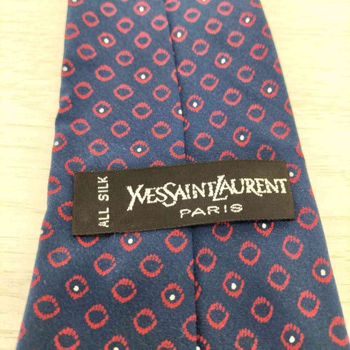 イヴサンローラン Yves Saint Laurent 総柄 シルクネクタイ メンズ