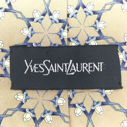 イヴサンローラン Yves Saint Laurent 総柄 シルクネクタイ メンズ