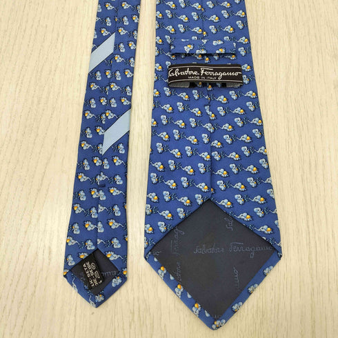 サルヴァトーレフェラガモ Salvatore Ferragamo ゾウ柄 シルクネクタイ メンズ