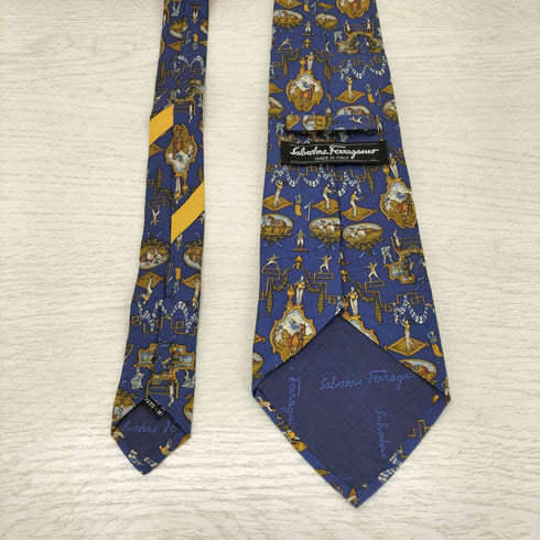 サルヴァトーレフェラガモ Salvatore Ferragamo 総柄 シルクネクタイ メンズ