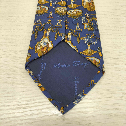 サルヴァトーレフェラガモ Salvatore Ferragamo 総柄 シルクネクタイ メンズ