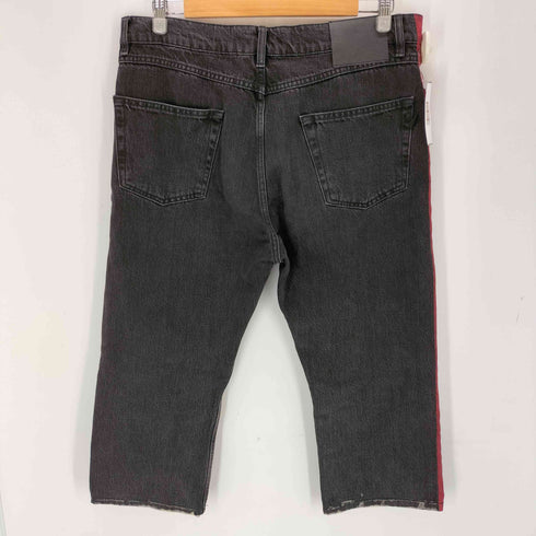 バレンシアガ BALENCIAGA 17SS Red Stripe Denim サイドライン 七分丈デニムパンツ メンズ 33