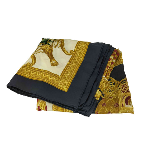 ランセル LANCEL 総柄 シルク スカーフ メンズ