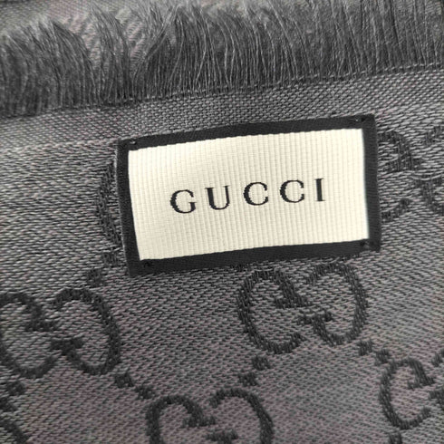 グッチ GUCCI イタリア製 シルクウール GGモノグラム 大判ストール メンズ 140×140
