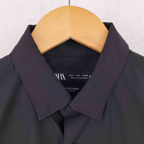ザラ ZARA ACTIVE FABRIC slim fit アクティブファブリック スリムフィット レギュラーカラーシャツ メンズ S