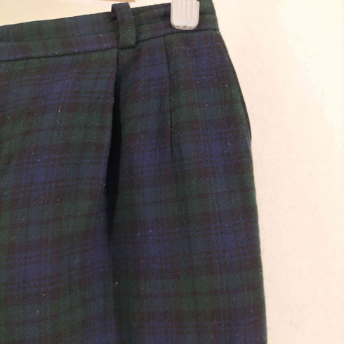 タルボット TALBOTS USA製 ウール100 ブラックウォッチ柄 1タックチェック ハーフパンツ レディース 8