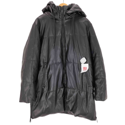 ザラ ZARA フェイクレザー中綿フーデッドコート レディース JPN:L