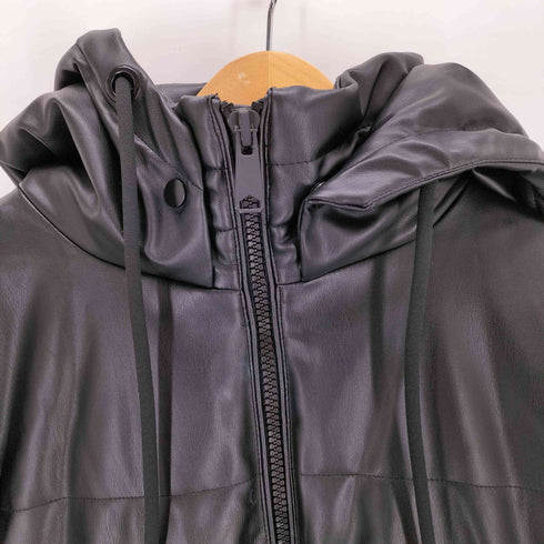 ザラ ZARA フェイクレザー中綿フーデッドコート レディース JPN:L