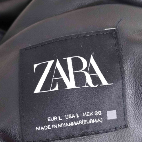 ザラ ZARA フェイクレザー中綿フーデッドコート レディース JPN:L