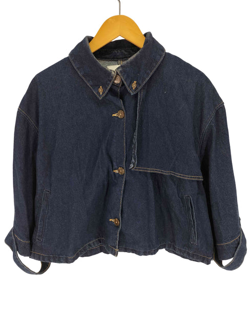 ザラ ZARA ポンチョ ケープ デニム ジャケット レディース import:XS