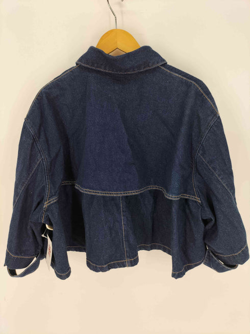 ザラ ZARA ポンチョ ケープ デニム ジャケット レディース import:XS