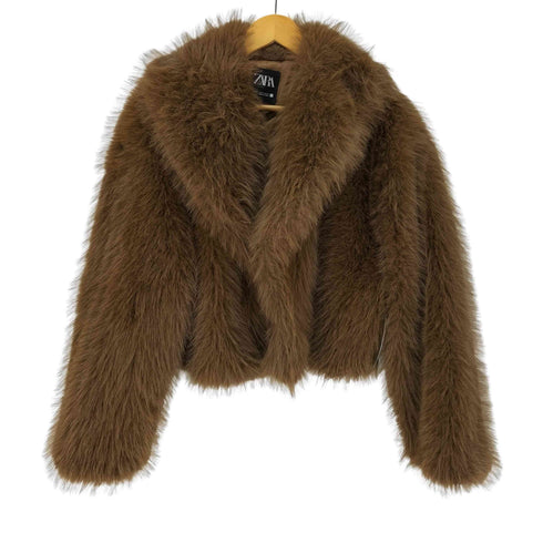 ザラ ZARA ボリューム フェイクファー ショート コート レディース import:S