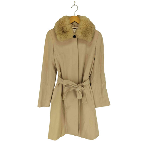 Rue De B cashmere blue fox fur カシミヤ100% ヒヨクステンカラーコート レディース JPN:3