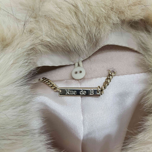 Rue De B cashmere blue fox fur カシミヤ100% ヒヨクステンカラーコート レディース JPN:3