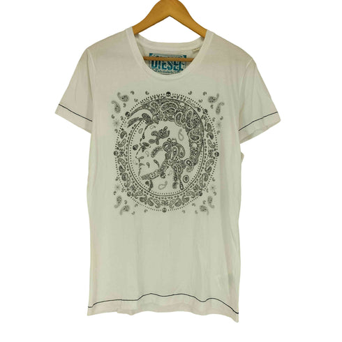 ディーゼル DIESEL ペイズリー ブレイブマン クルーネックTシャツ メンズ import:L