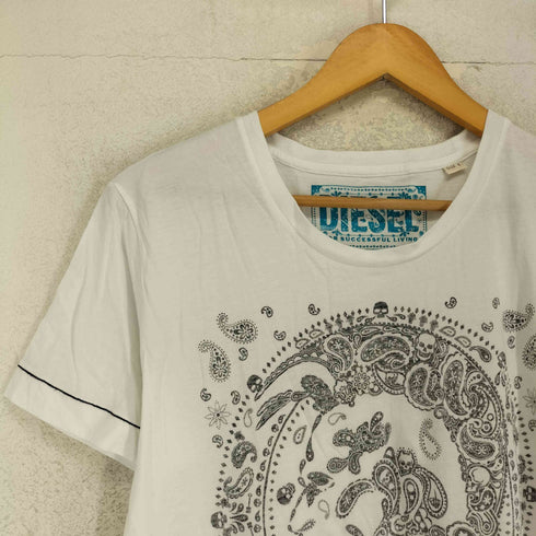 ディーゼル DIESEL ペイズリー ブレイブマン クルーネックTシャツ メンズ import:L