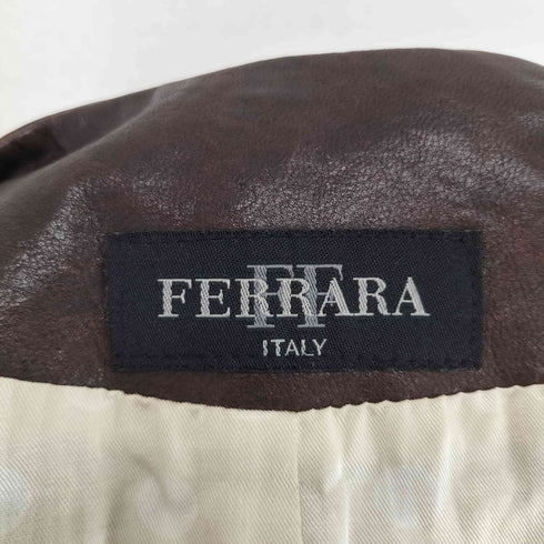FERRARA lamb leather ラムレザーノーカラーコート レディース 77