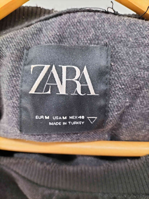 ザラ ZARA ダメージ加工 デニムプルオーバー メンズ import:M