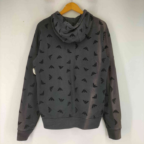 アルマーニジーンズ ARMANI JEANS ロゴ総柄 裏起毛 ジップアップ パーカー メンズ import:XL