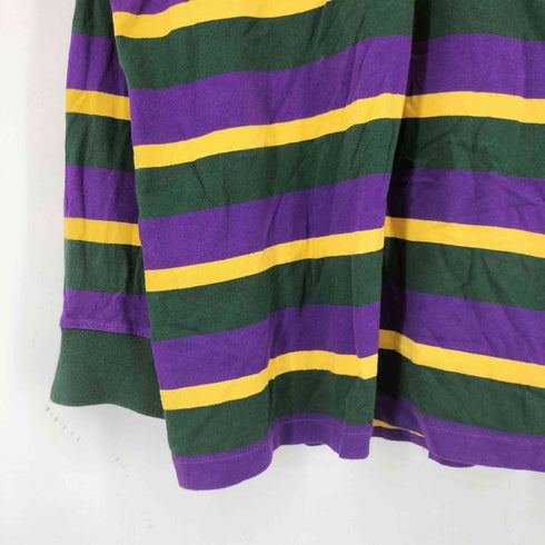 ポロバイラルフローレン Polo by RALPH LAUREN エンブレム刺繍 ボーダー柄 長袖 ポロシャツ ラガーシャツ メンズ import:XL