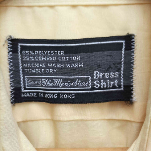 シアーズ Sears 70s デカ襟 襟芯 Dress Shirt ポケット L/S シャツ メンズ 16-33