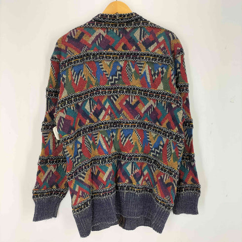 ミッソーニ MISSONI 90s 幾何学 総柄 3D ニット カーディガン メンズ