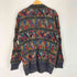 ミッソーニ MISSONI 90s 幾何学 総柄 3D ニット カーディガン メンズ