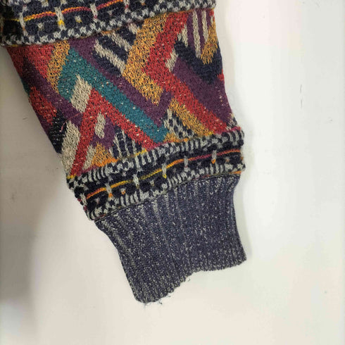 ミッソーニ MISSONI 90s 幾何学 総柄 3D ニット カーディガン メンズ