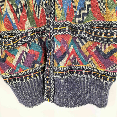 ミッソーニ MISSONI 90s 幾何学 総柄 3D ニット カーディガン メンズ