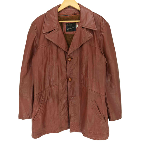 ジェーシーペニー JC Penney 70s 黒タグ SERVARジップ フリースライナー付き レザージャケット メンズ US:44
