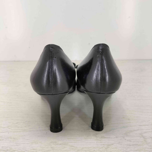 イヴサンローラン Yves Saint Laurent ポインテッドトゥ リボン レザー ヒール パンプス レディース 35