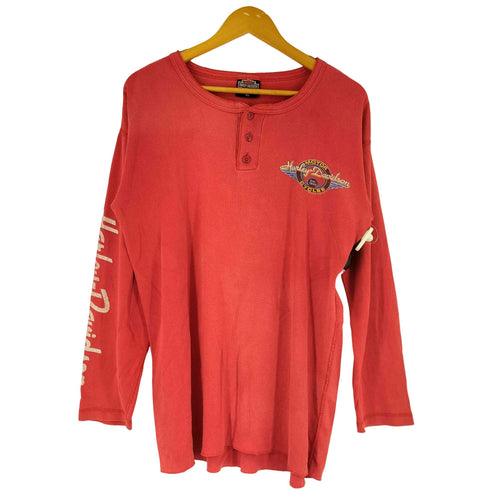 ハーレーダビッドソン HARLEY-DAVIDSON 90S 両面プリント ヘンリーネック ロングスリーブ Tシャツ メンズ import:XL
