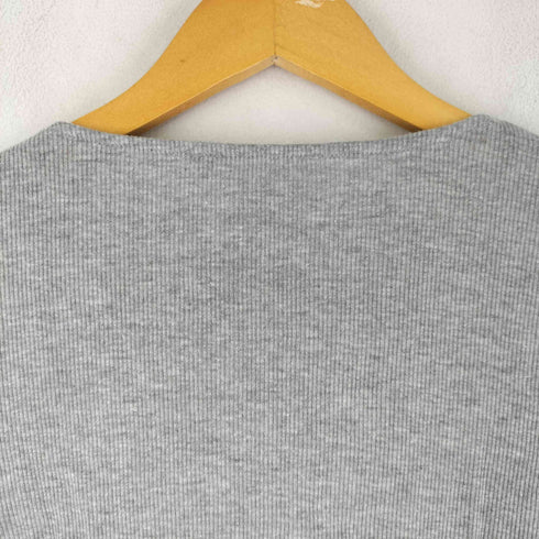 ザラ ZARA レイヤードデザイン サイドギャザー ヘンリーネック ショートスリーブ カットソー レディース import:L